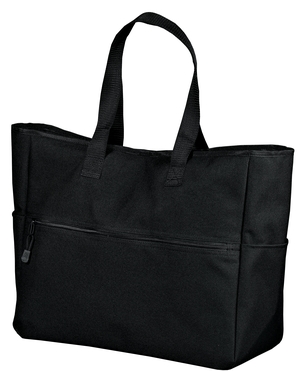    Port & CompanyBi-Color Tote with Zippered Pocket.