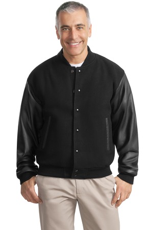 Port Authority® J783 Wool and Leather Letterman Jacket