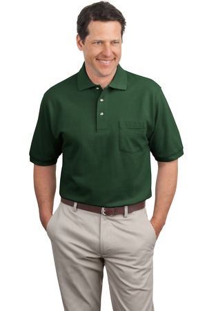 Port Authority Pique Knit Polo with Pocket K420P Mens 