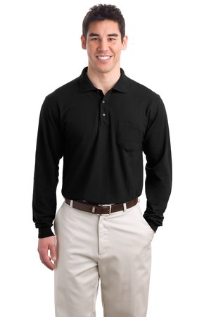 Port Authority® K500LSP Long Sleeve Silk Touch™ Polo with Pocket