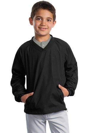 Sport-Tek® YST72 Youth V-Neck Raglan Wind Shirt
