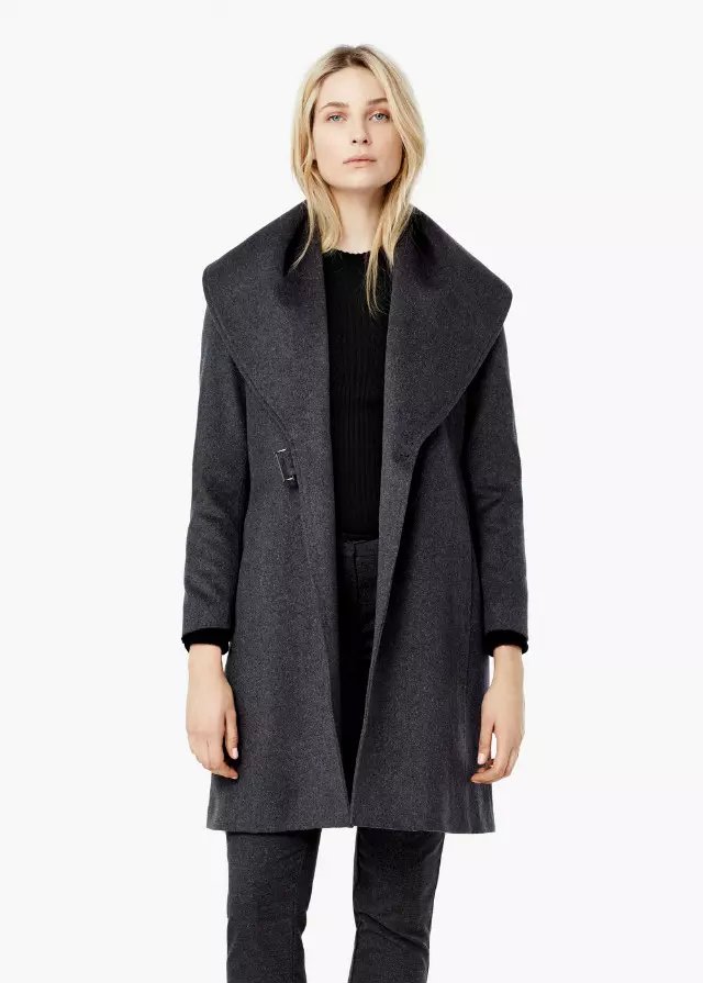 Fashion Women Winter warm Gray with belt Pocket Female overcoat Woolen ...