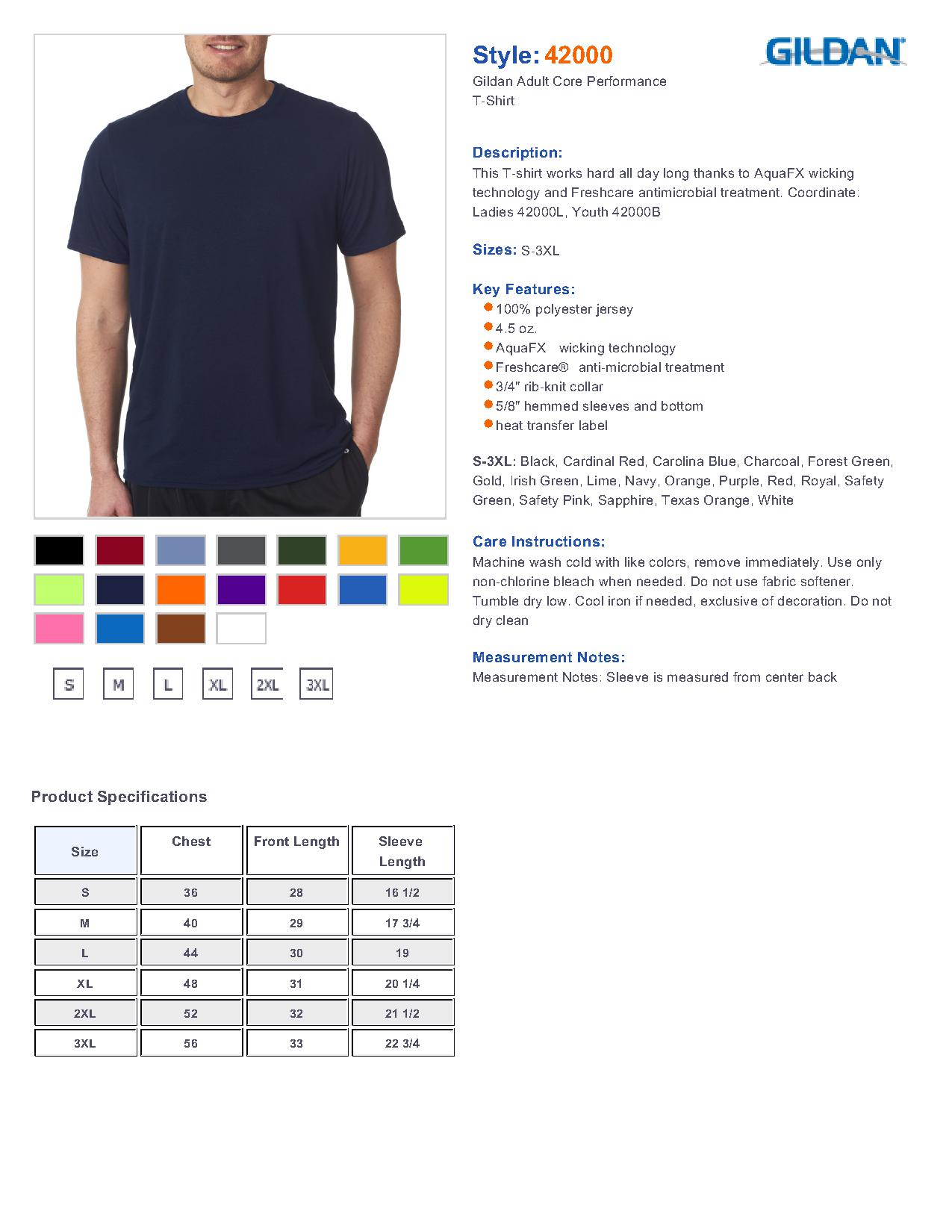 Gildan 42000 - Adult Core Performance T-Shirt $5.37 - Men's T-Shirts