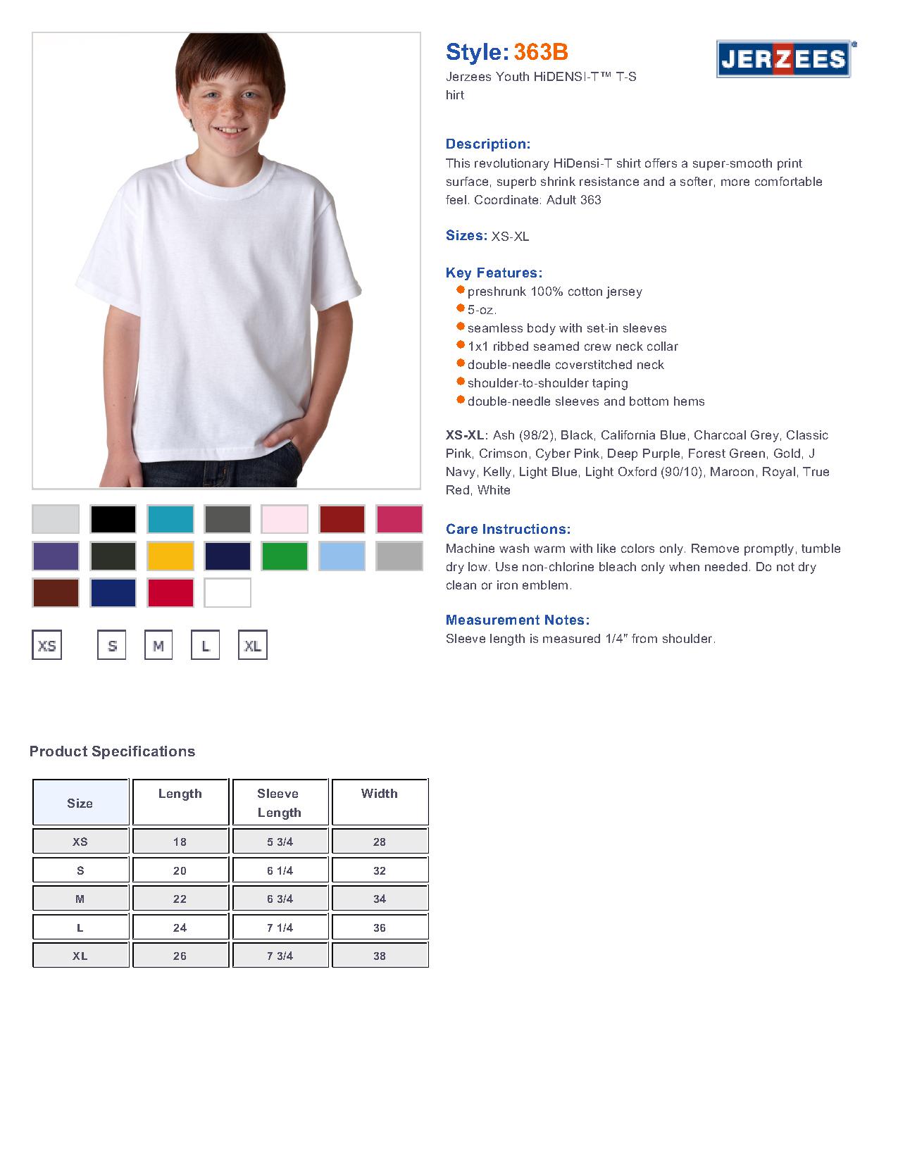 JERZEES - Youth HiDENSI-T T-Shirt - 363B $2.56 - Youth's T-Shirts