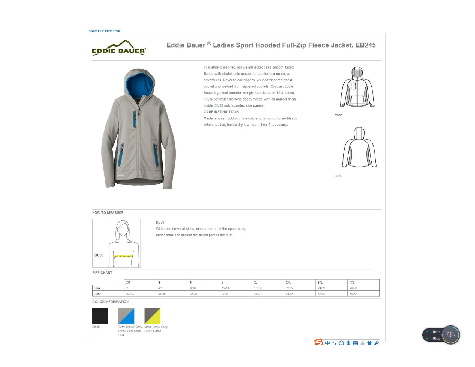 Embroider Eddie Bauer EB245 - Ladies Sport Hooded Full-Zip Fleece ...