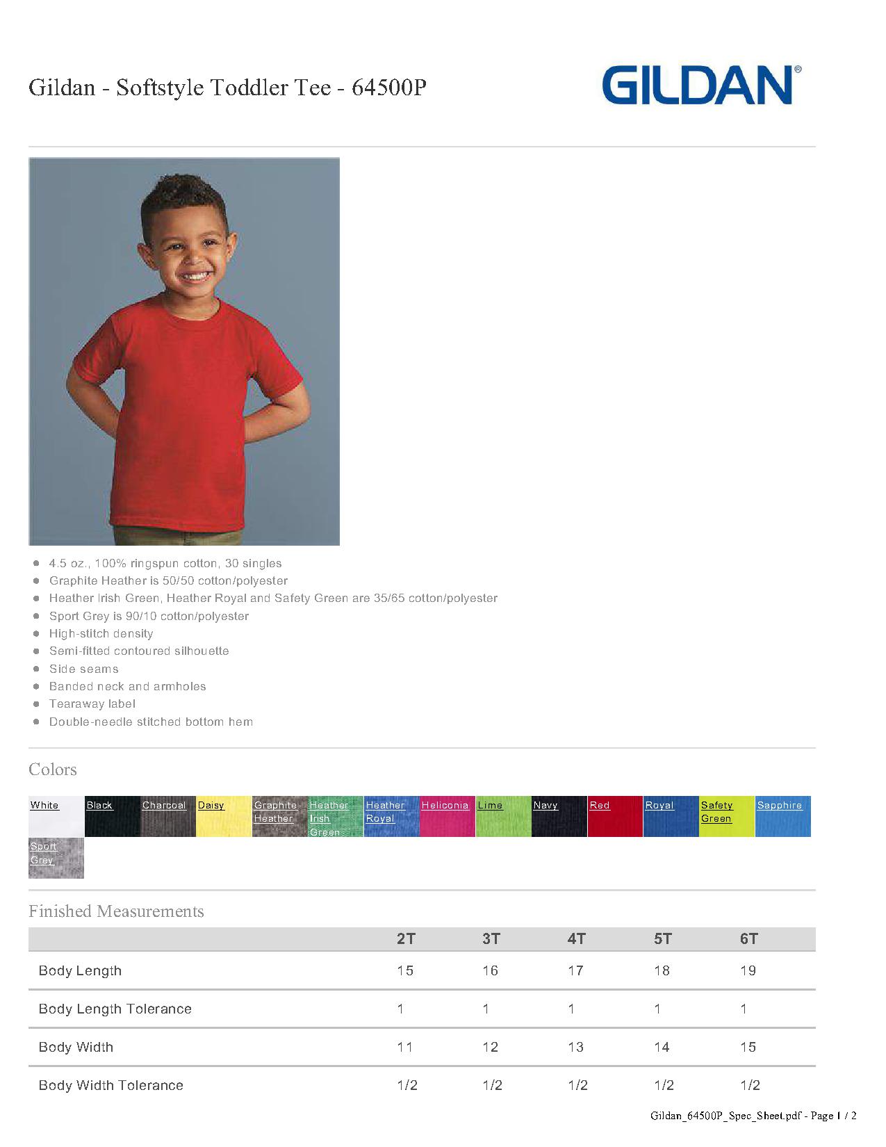 Gildan Soft Style Color Chart